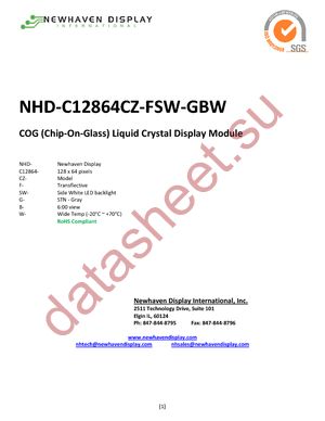 NHD-C-12864CZ-FSW-GBW datasheet  